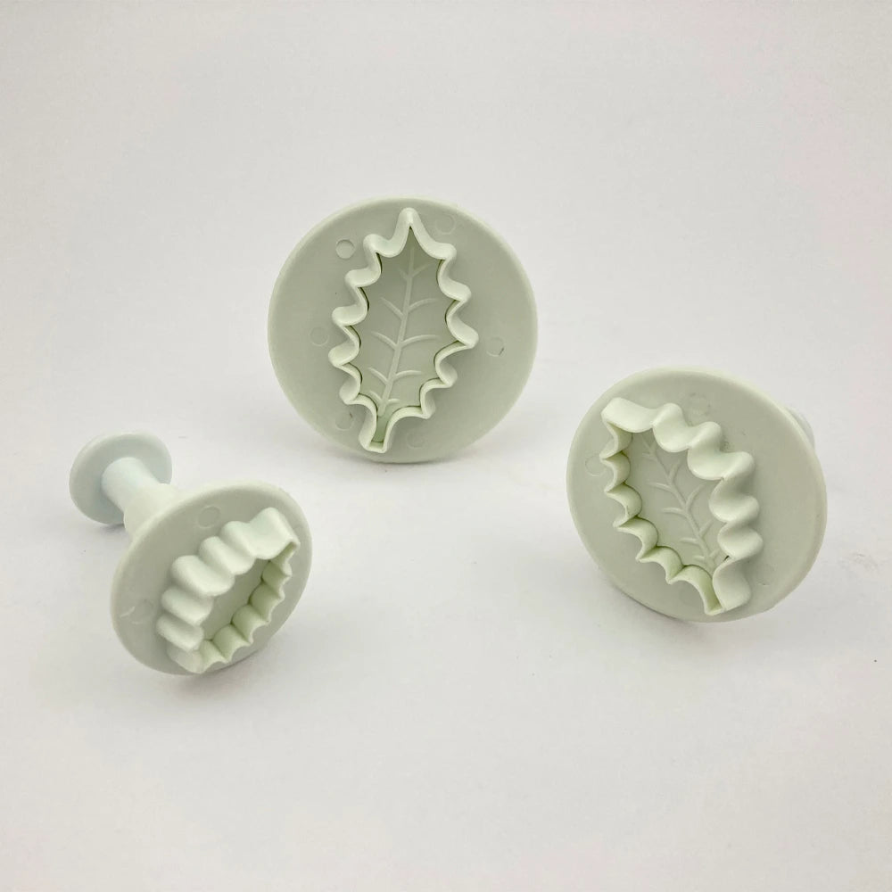 3 Moldes Hoja Muérdago con Eyector