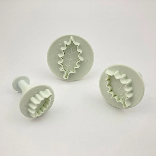 3 Moldes Hoja Muérdago con Eyector
