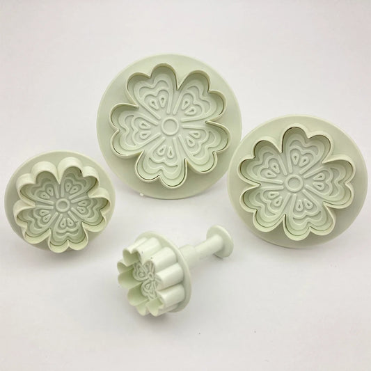 4 Moldes Flor 5 Hojas con Eyector