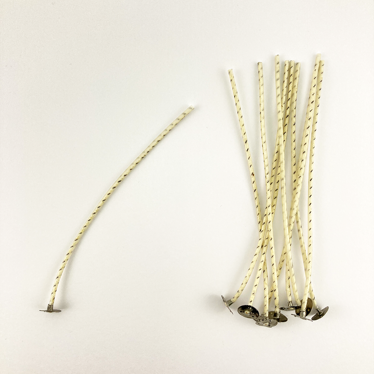 Pabilo con alma de papel #32 15cm para velas de 5cm a 8cm de circunferencia 10 Piezas
