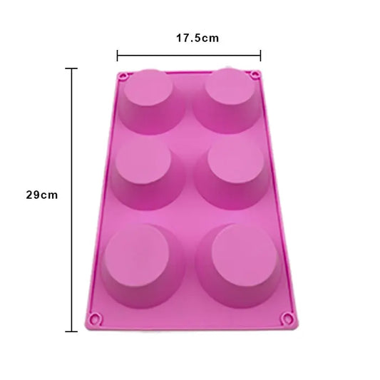 Molde de Silicón Cupcake Grande 6 Vaciados