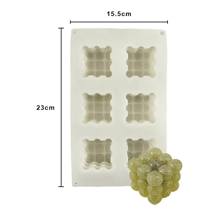 Molde Silicón Cubo 3D Esferas