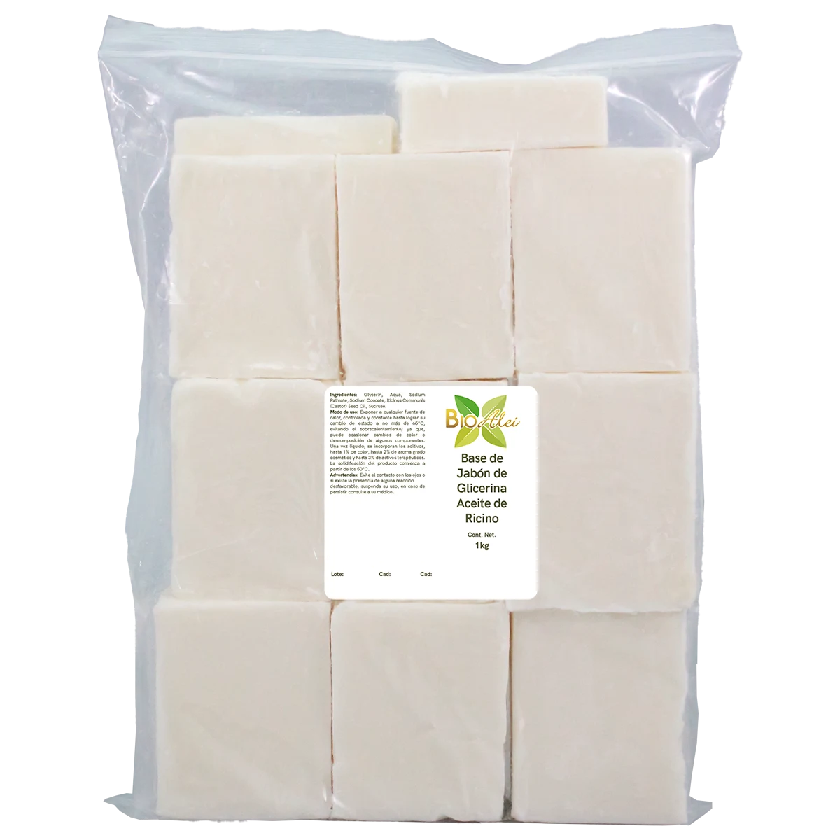 Base de Jabón de Glicerina 100% Aceite de Ricino 1Kg