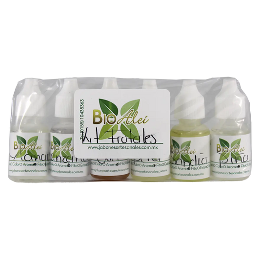 Kit de Aromas Frutales (6 Aromas de 10ml: Mango, Piña, Uva, Manzana, Pera y Sandia)