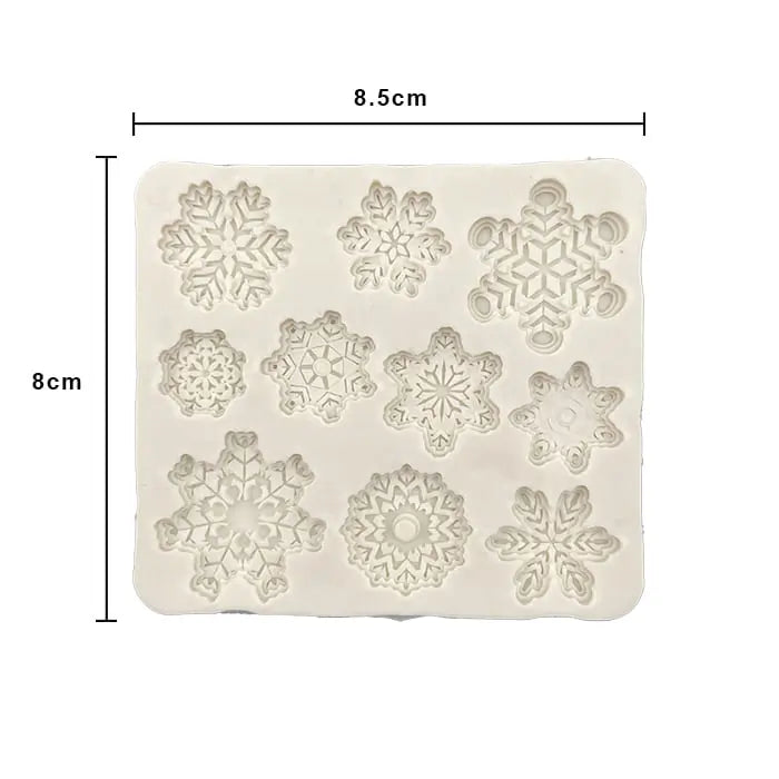 Molde de Silicón Copos de Nieve 10