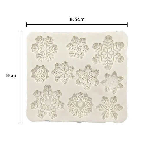 Molde de Silicón Copos de Nieve 10