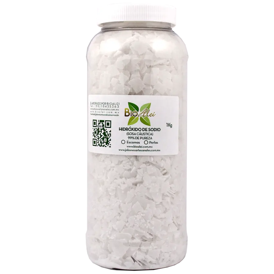 Hidróxido de Sodio 99% de Pureza (Escamas Sosa Cáustica) 1Kg