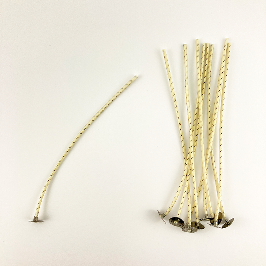 Pabilo con alma de papel #32 15cm para velas de 5cm a 8cm de circunferencia 10 Piezas