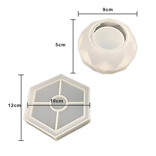 Molde de Silicón Maceta Completa Geométrica