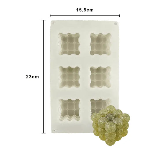 Molde Silicón Cubo 3D Esferas