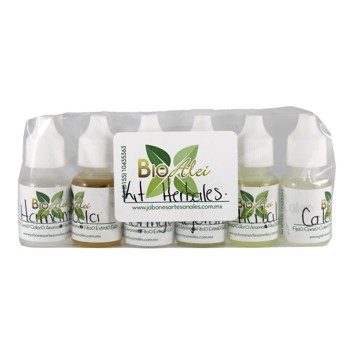 Kit de Aromas Herbales (6 Aromas de 10ml: Hamamelis, Ruda, Caléndula, Moringa, Melissa y Mejorana)